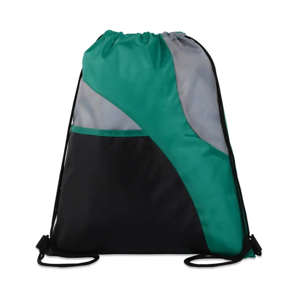 TRI-COLOR DRAWSTRING SPORT PACK BAG ( 14" x 16.5" )