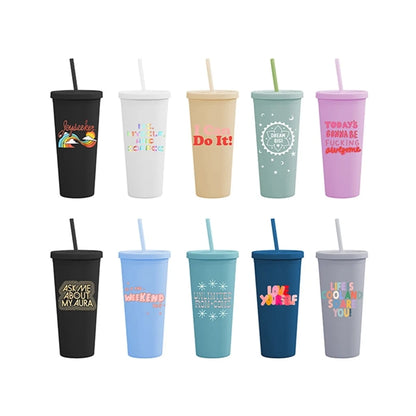 24Oz Tumblers With Lids And Straws