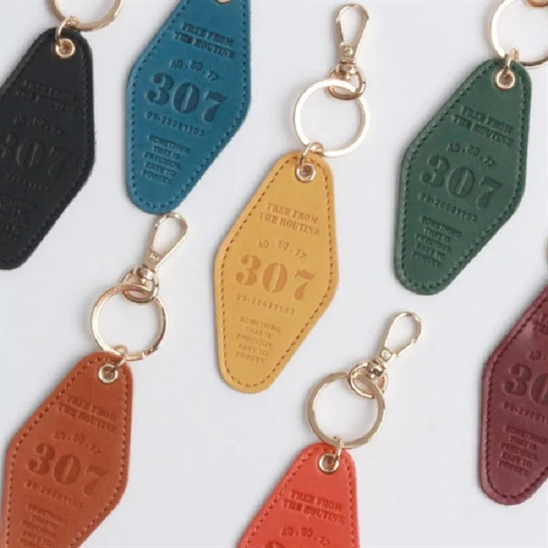 PU Leather Motel Keychain