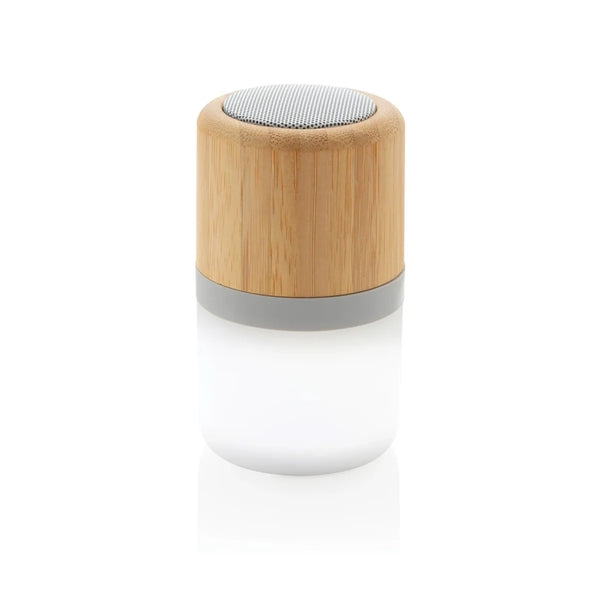 Round Bamboo Colour Changing Mini  BT Speaker