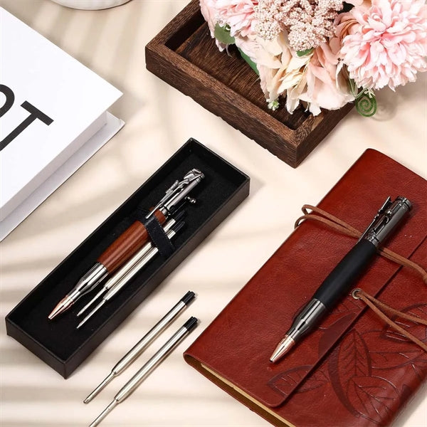Metal and Wood Bolt Action Ballpoint Pen