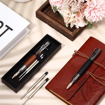 Metal and Wood Bolt Action Ballpoint Pen