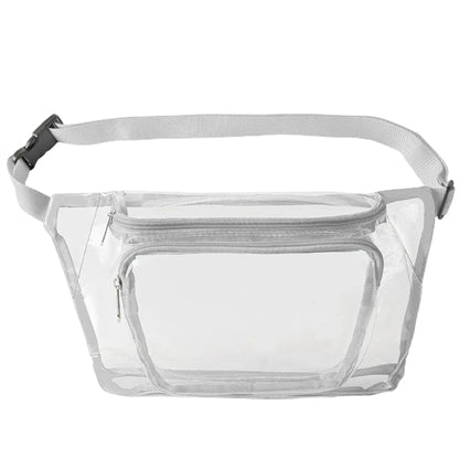 Clear Fanny Pack w/ Three Zipper Pockets (13.4"X 6" X 3.75")