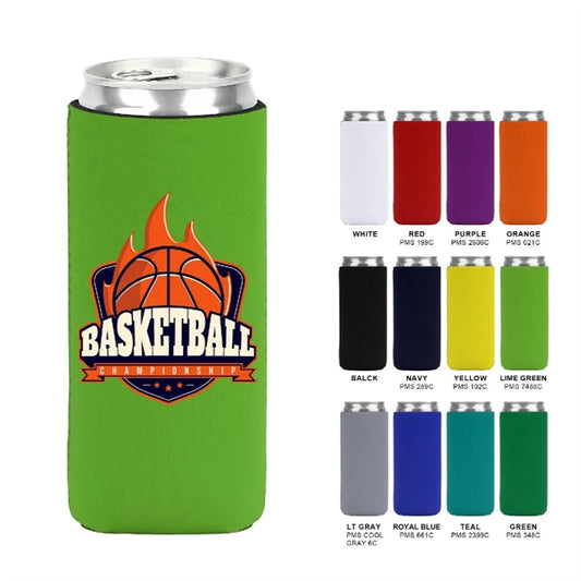 SLIM COLLAPSIBLE NEOPRENE CAN COOLER (3 SIDED IMPRINT)