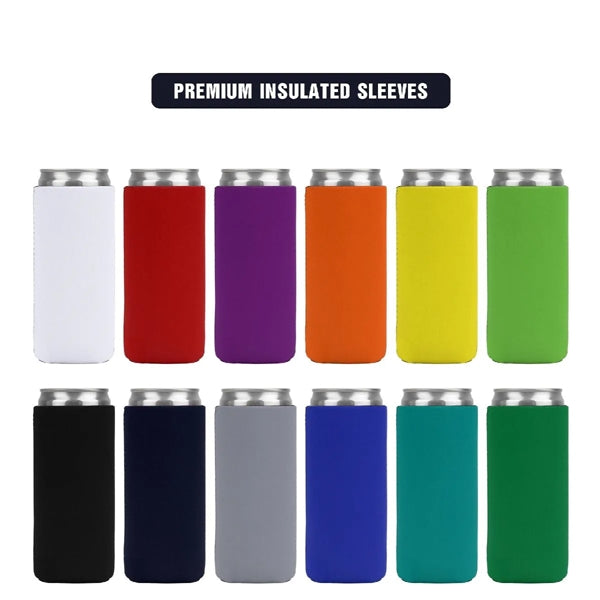 SLIM COLLAPSIBLE NEOPRENE CAN COOLER (3 SIDED IMPRINT)
