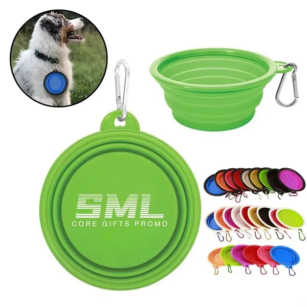 12oz Portable Collapsible Pet Bowl Carabiner Clip
