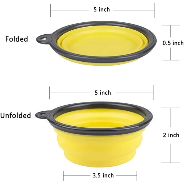 12oz Portable Collapsible Pet Bowl Carabiner Clip