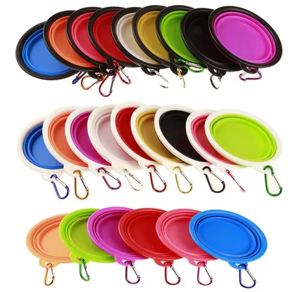 12oz Portable Collapsible Pet Bowl Carabiner Clip