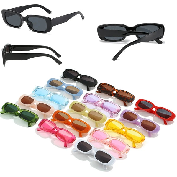 Vintage Square Eyewear Retro Trendy Wide Frame Sunglasses