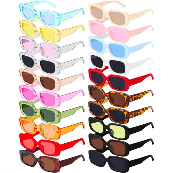 Vintage Square Eyewear Retro Trendy Wide Frame Sunglasses
