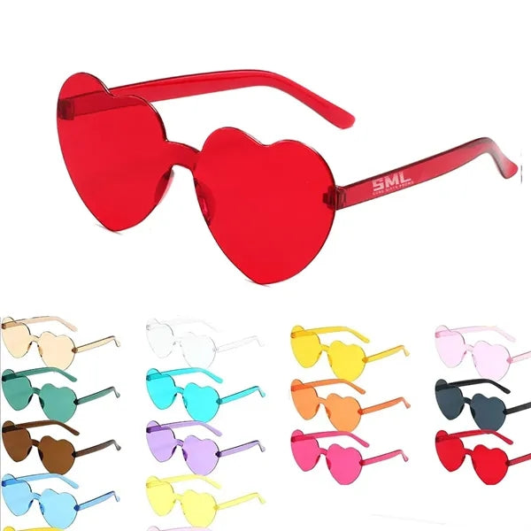 Colorful Vintage Heart Shaped Frame Sunglasses