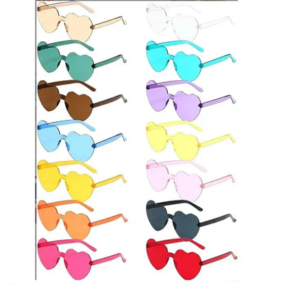 Colorful Vintage Heart Shaped Frame Sunglasses