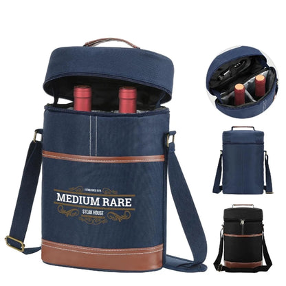 CLASSIC INSULATED DOUBLE WINE BOTTLE COOLER BAG