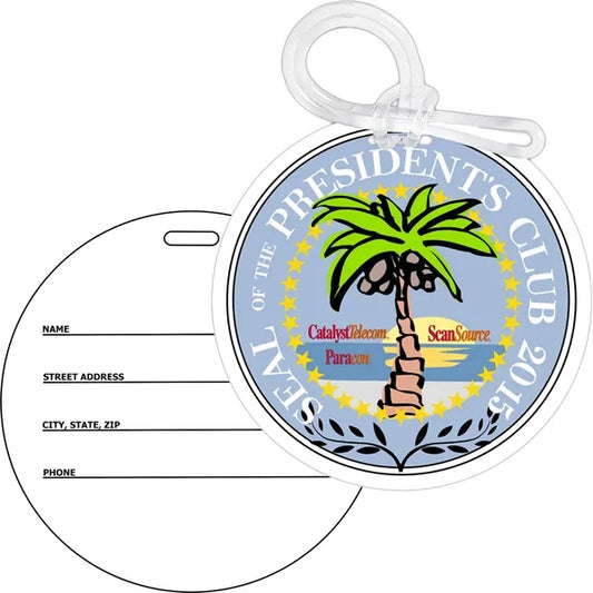 3 1/2" Round Kaleidoscope Bag Tag