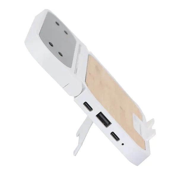 Bamboo Wireless Charging Pad With Digital Clock