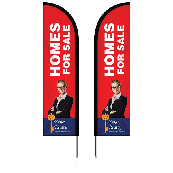 8' Double Sided Portable Half Drop Banner w/ Hardware Set
