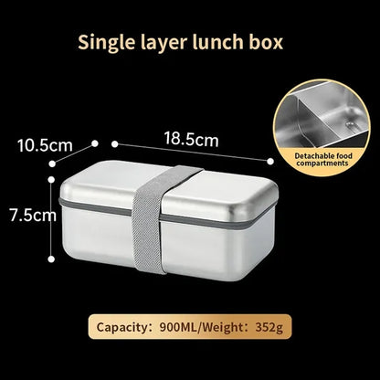 Luxury 900Ml Stainless Steel 304 Bpa Free Bento Lunch Box