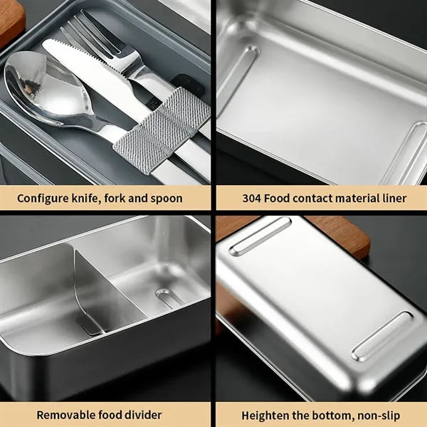 Luxury 900Ml Stainless Steel 304 Bpa Free Bento Lunch Box