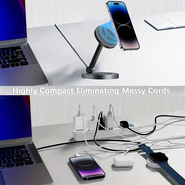 Wireless Charger 2In1 Fast Magnetic Charging Station