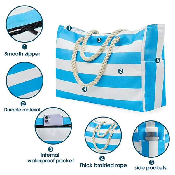 Large Waterproof Beach Tote Bag