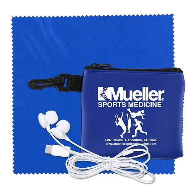 TechMesh Tunes Mobile Tech Earbud Kit in Mesh Zipper Pouch