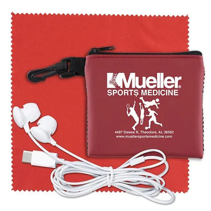 TechMesh Tunes Mobile Tech Earbud Kit in Mesh Zipper Pouch