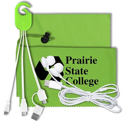 TechTime Mobile Charging Kit w/ Earbuds