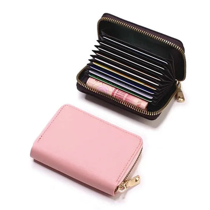 RFID Blocking Leather Credit Card Case
