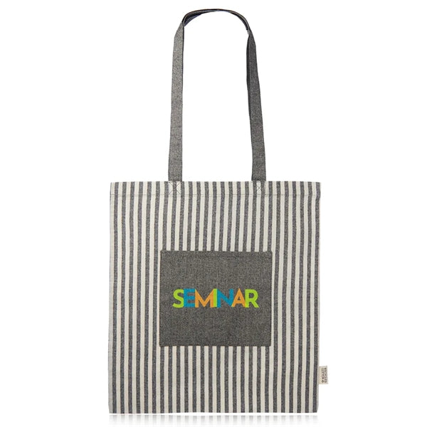 Recycled Striped Cotton Tote Bags