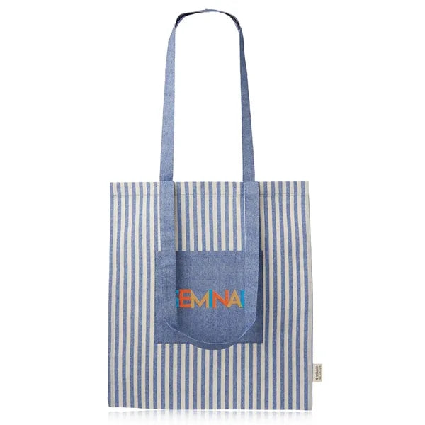 Recycled Striped Cotton Tote Bags