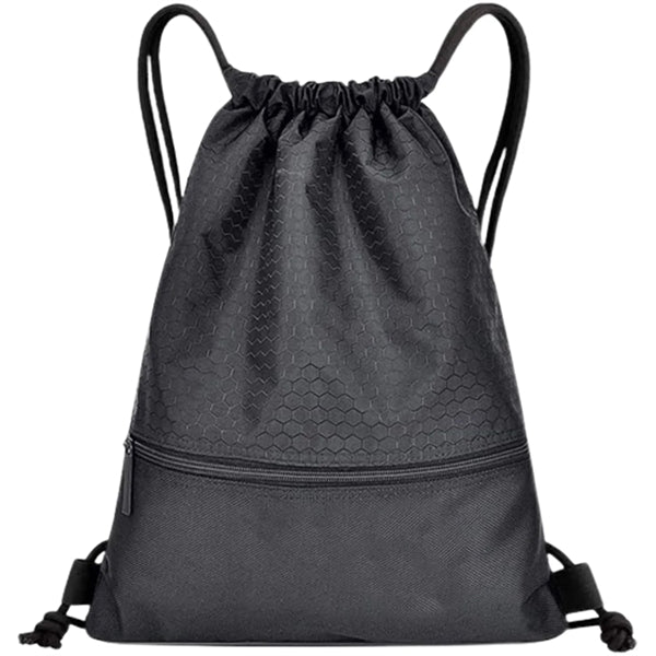 Football Shape Fabric Drawstring Bag W/ Zipper