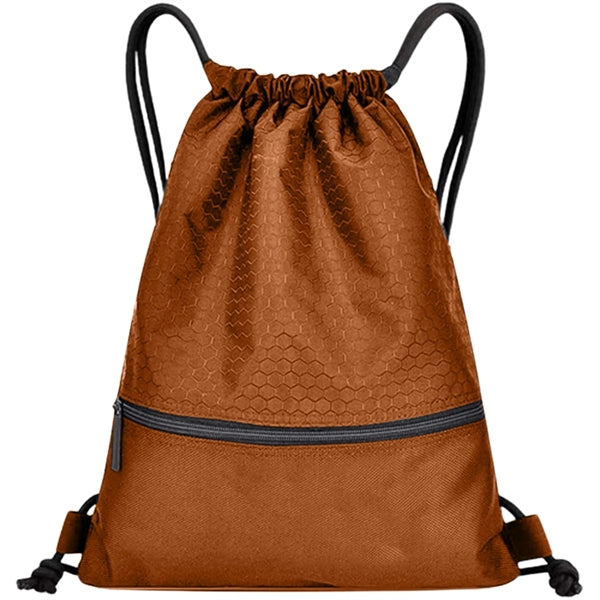 Football Shape Fabric Drawstring Bag W/ Zipper