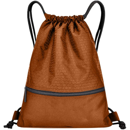 Football Shape Fabric Drawstring Bag W/ Zipper