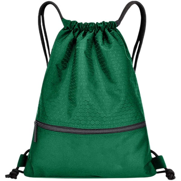 Football Shape Fabric Drawstring Bag W/ Zipper
