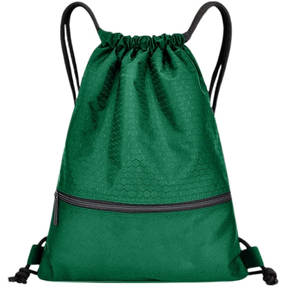 Football Shape Fabric Drawstring Bag W/ Zipper