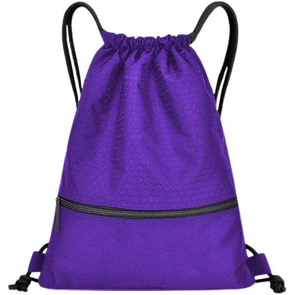 Football Shape Fabric Drawstring Bag W/ Zipper