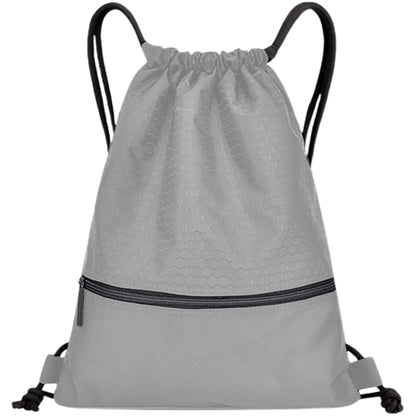 Football Shape Fabric Drawstring Bag W/ Zipper