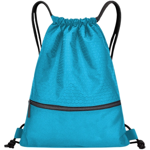 Football Shape Fabric Drawstring Bag W/ Zipper