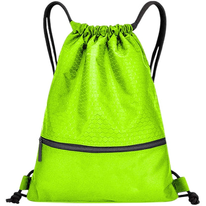 Football Shape Fabric Drawstring Bag W/ Zipper