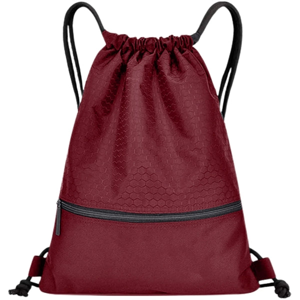 Football Shape Fabric Drawstring Bag W/ Zipper