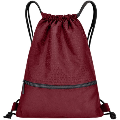 Football Shape Fabric Drawstring Bag W/ Zipper