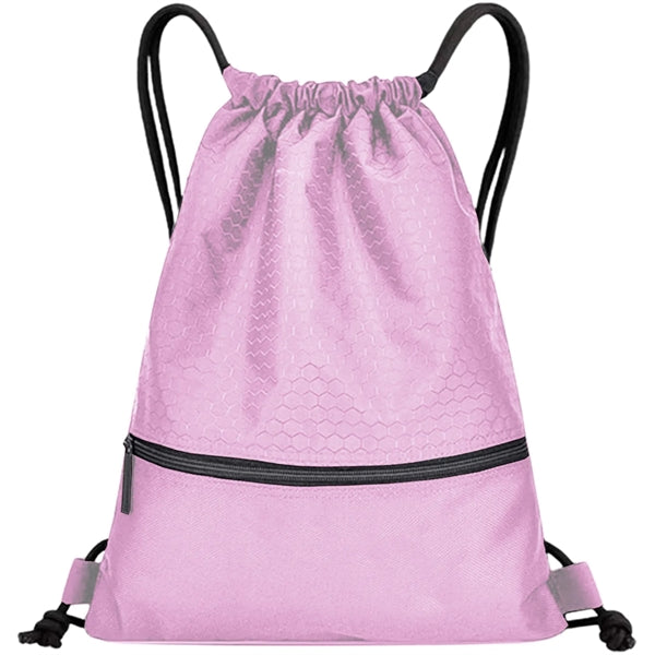 Football Shape Fabric Drawstring Bag W/ Zipper