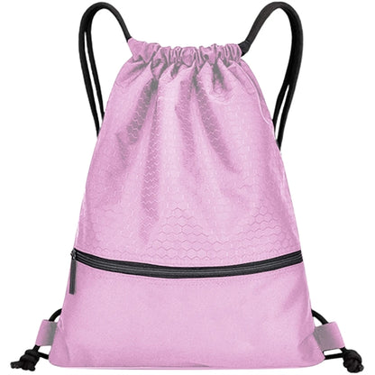 Football Shape Fabric Drawstring Bag W/ Zipper