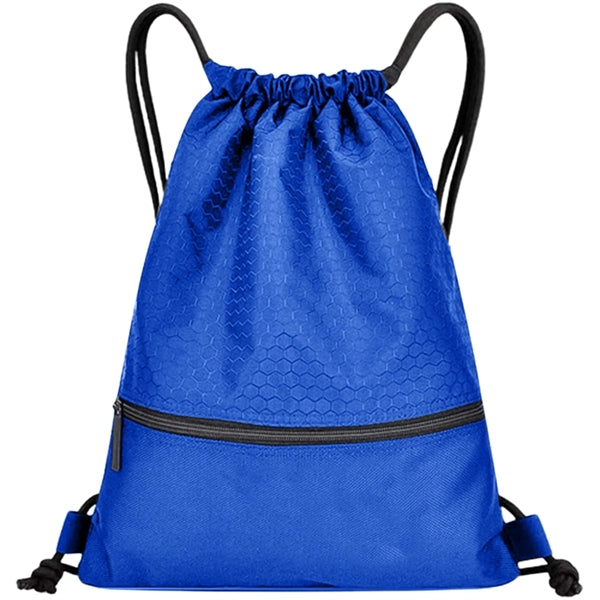 Football Shape Fabric Drawstring Bag W/ Zipper