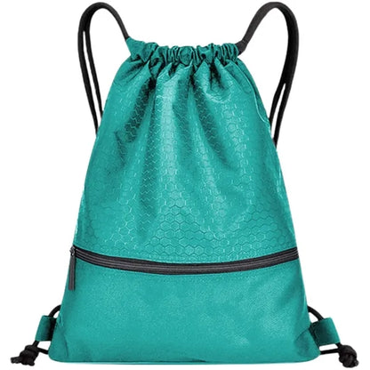 Football Shape Fabric Drawstring Bag W/ Zipper