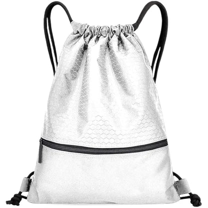 Football Shape Fabric Drawstring Bag W/ Zipper