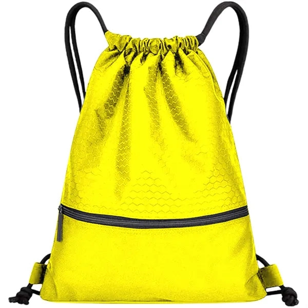 Football Shape Fabric Drawstring Bag W/ Zipper