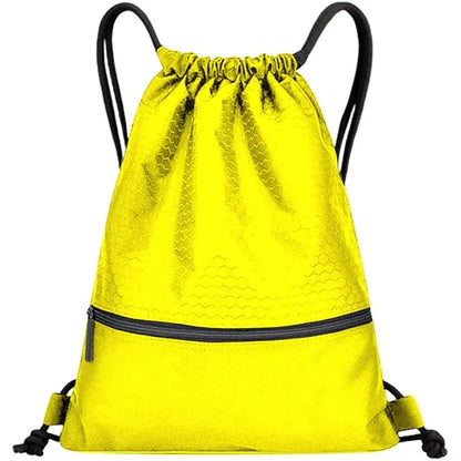 Football Shape Fabric Drawstring Bag W/ Zipper