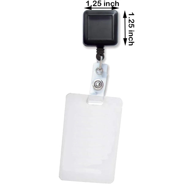 Square Shaped Retractable lanyard  Badge Holder Reel Name Ca