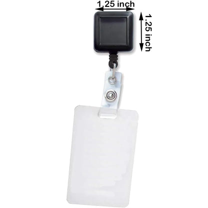 Square Shaped Retractable lanyard  Badge Holder Reel Name Ca